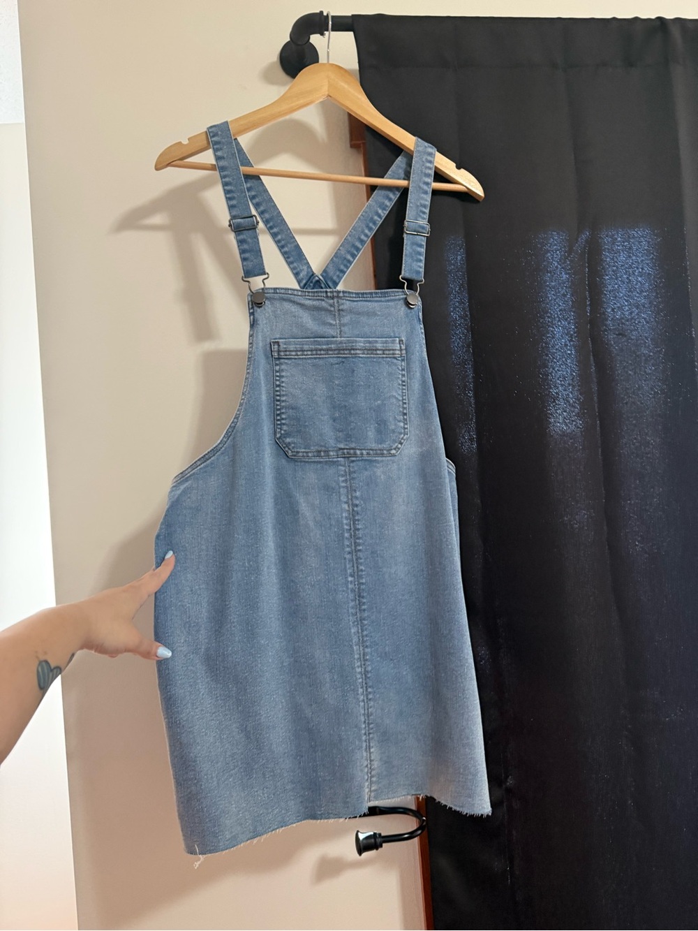 wild fable Light Blue Denim Pinafore Dress